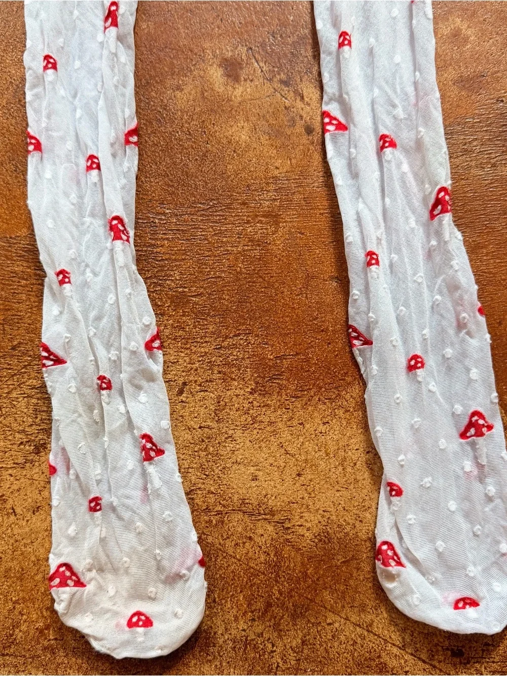 Sheer Red Mushroom Dot Tights